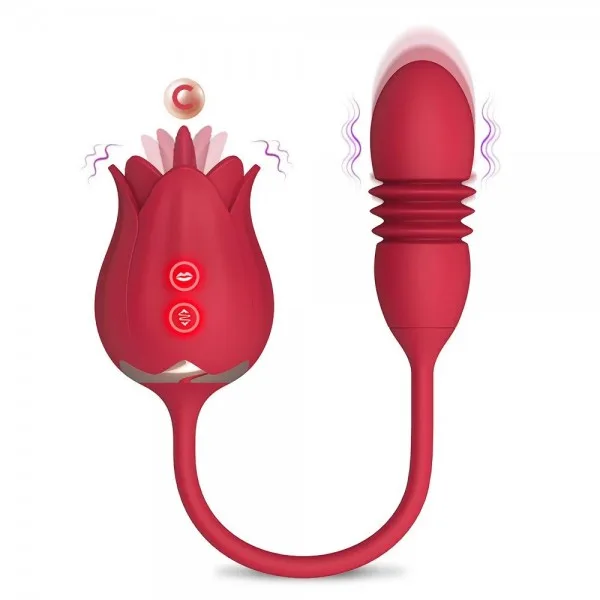 Rose Tongue Vibrator Powerful Thrusting Clitoral Stimulator — hình 6