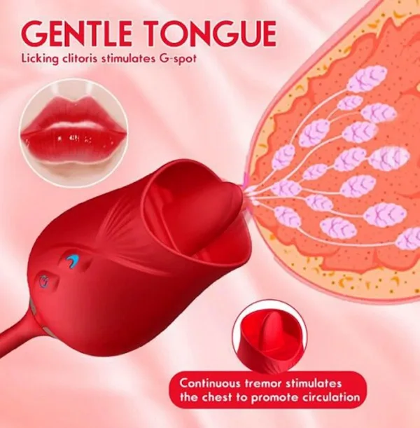 Rose Tongue Vibrator Powerful Thrusting Clitoral Stimulator — hình 5