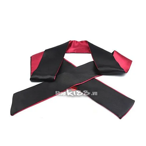 Silky Satin Blindfold Soft BDSM Eye Mask Black Red — Elegant Design and Premium Material