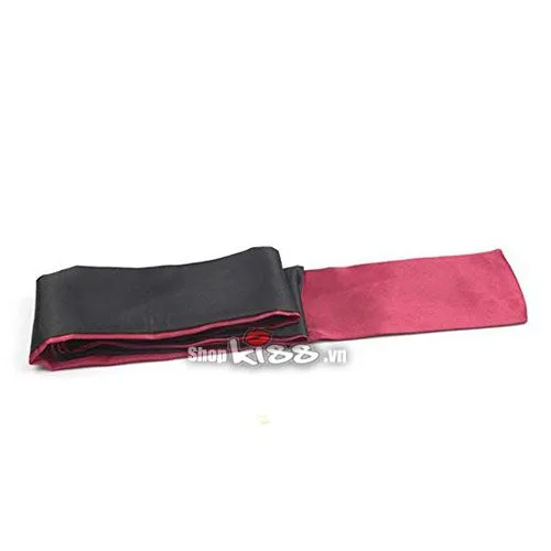 Silky Satin Blindfold Soft BDSM Eye Mask Black Red — hình 4