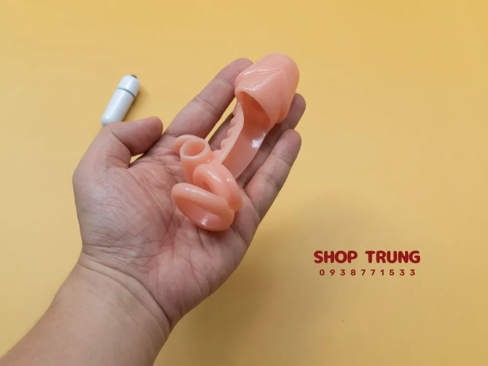 EVE Ribbed Vibrating Condom Large Size TPE Soft Extend — hình 2