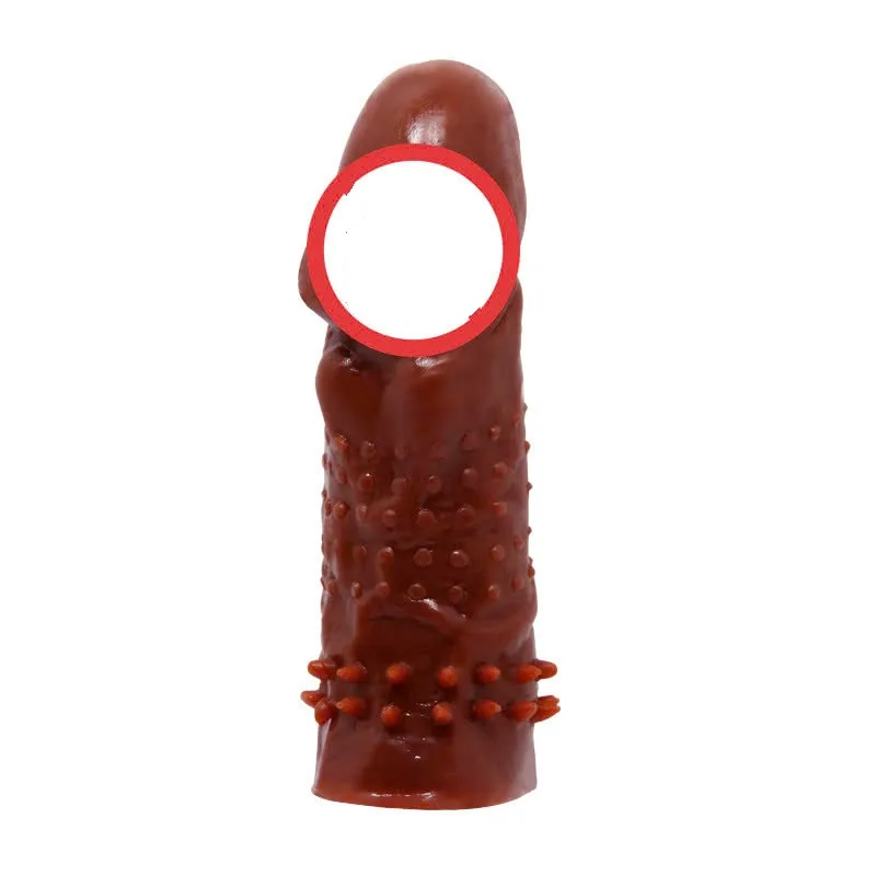 Soft brown textured condom, increase size and pleasure — Unmatched Pleasure and Enhancement