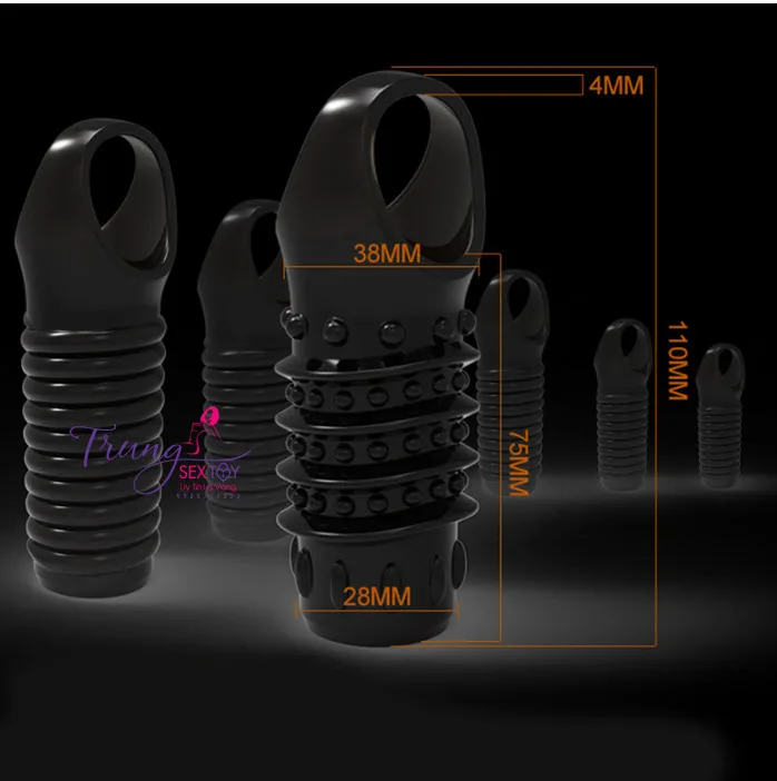 Black Strap-On TPE Soft Stretchable Comfortable Male Sleeve — Designed for Maximum Pleasure and Ease