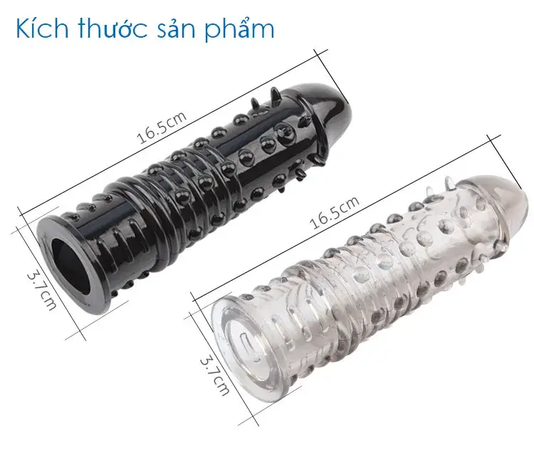 BD25A Black Spiked Textured Condom Dildo Super Soft — Premium Black TPE Material – Soft, Safe & Sensual
