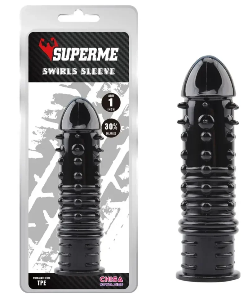 BD25A Black Spiked Textured Condom Dildo Super Soft — Amplify Size & Confidence – Feel the Power