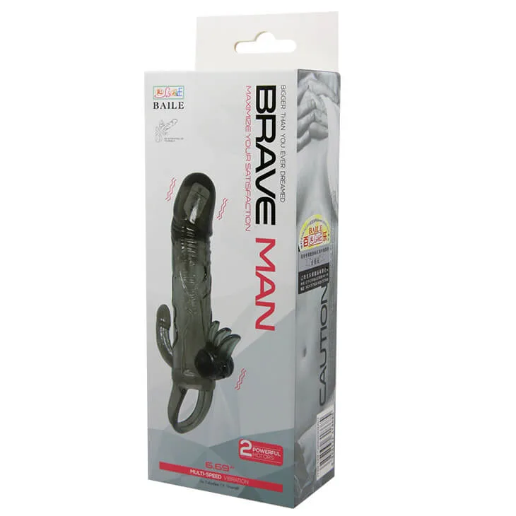BD13A Dual-Ended Vibrating Strap-On Condom Premium — hình 3