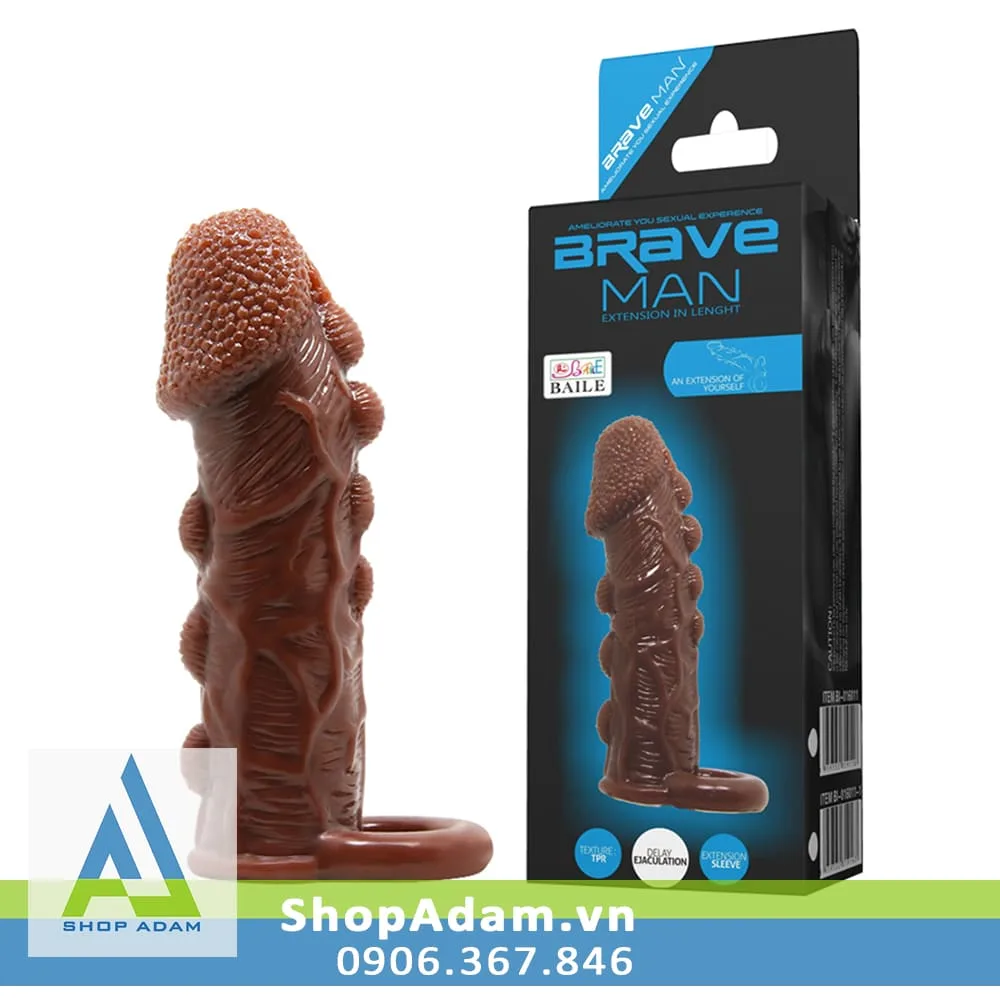 Brave Man 3cm Extension Cock Ring Dildo Realistic — Unique Rooster-Head Design for Maximum Pleasure