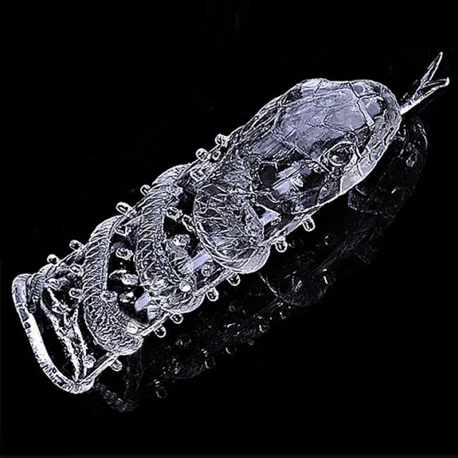 Snake Head Penis Sleeve Clear Silicone Enhance Size 14cm — hình 3