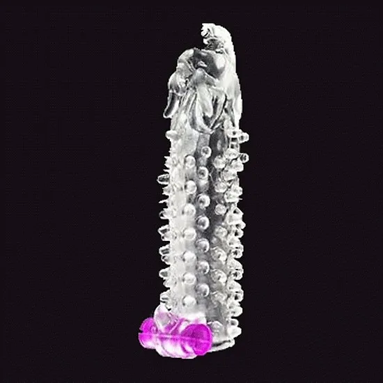 Dragon Head Ribbed Vibe Condom Transparent White Taiwan — Premium Quality and Safe Material