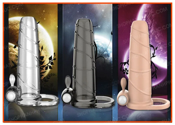 SHP563 Size-Enhancing Dildo Condom Safe Enhanced Pleasure — Unique Design for Maximum Stimulation