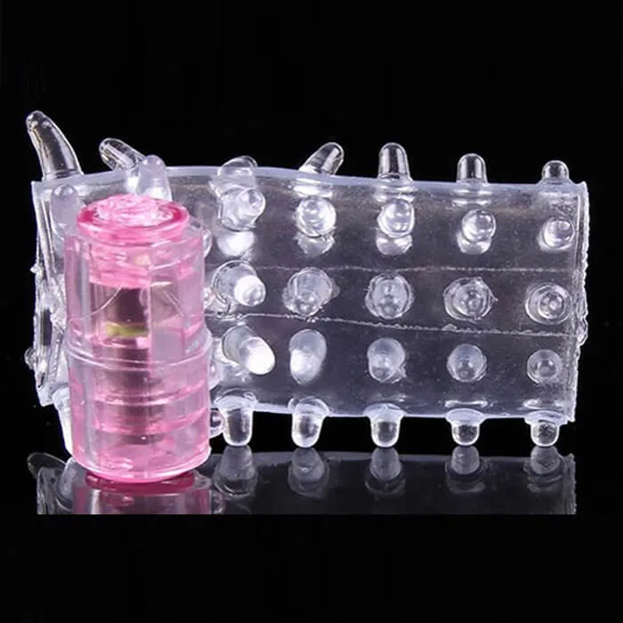 Bi-Gai Middle Ribbed Vibrating Penis Condom With Remote — Unique Design and Superior Stimulation