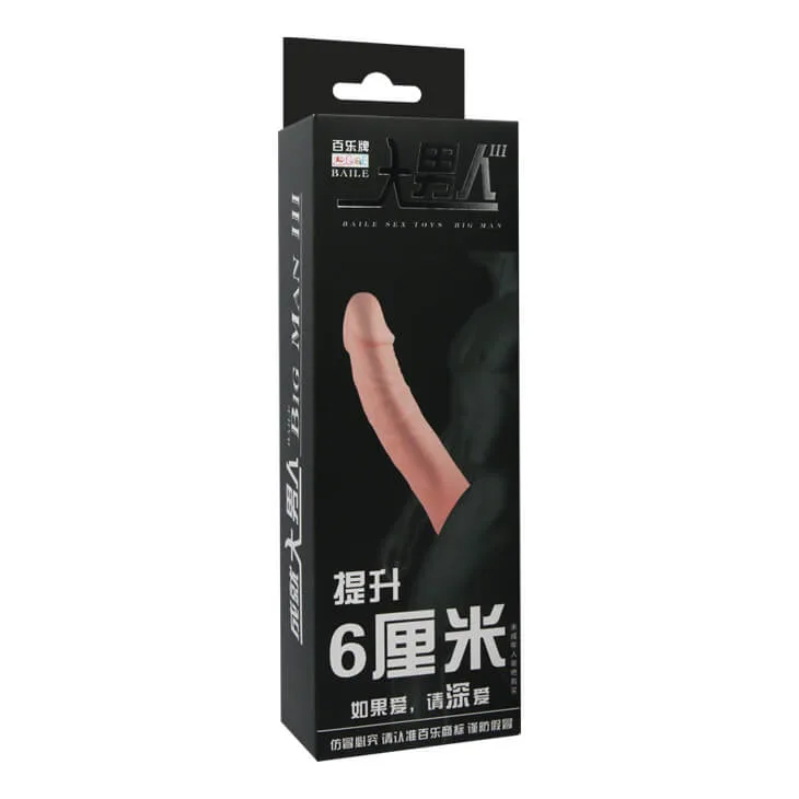 WOLFTOOTH Sleeve 6cm Extension Condom - Soft & Veined — Soft 6 cm realistic veined penis extension sleeve