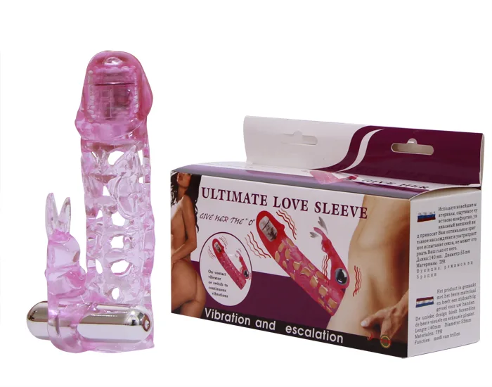 Brave Man Double Vibrating Enhancer Condom Delay Sex Toy — hình 3