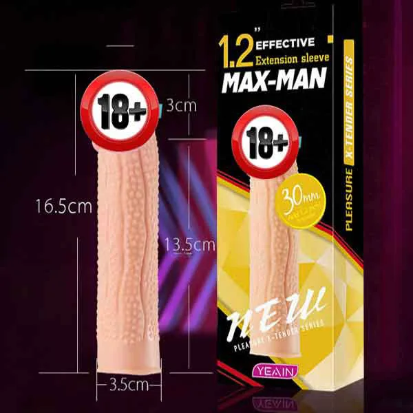 Maxman Textured Dot Silicone Condom for Size Enhancement — hình 3