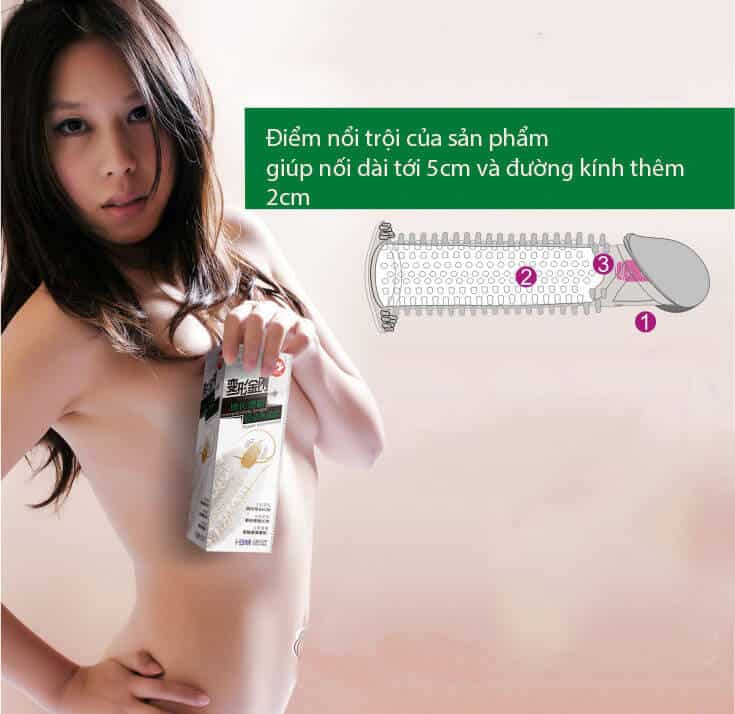Vibrating Textured Penis Extension Condom for Maximum — Perfect for spicing up your love life, this sleeve provides