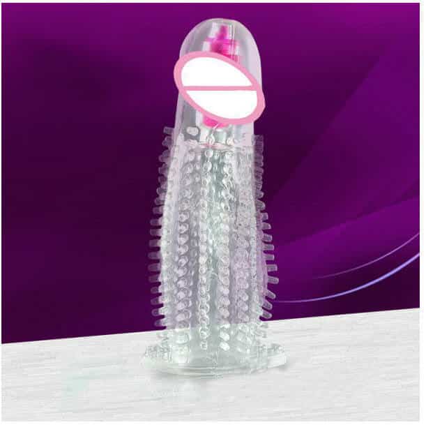 Vibrating Textured Penis Extension Condom for Maximum — hình 2