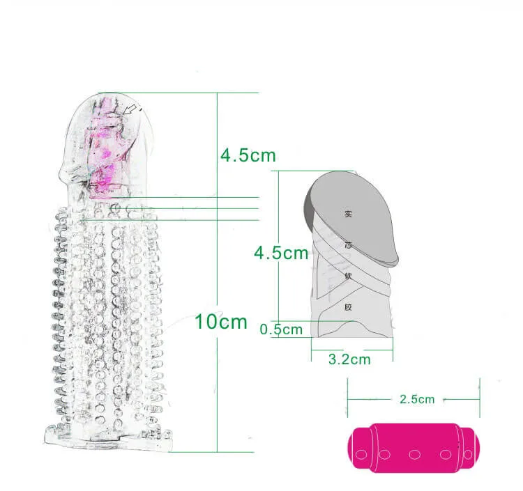 Vibrating Textured Penis Extension Condom for Maximum — Product Specifications and Features