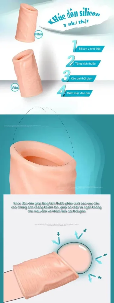BD10C Silicone Ring Condom Delay Ejaculation Extend Sex — hình 4