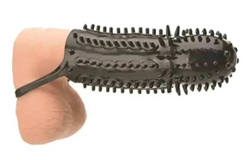 BD25 SUPERME Textured Black Condom TPE Safe Extra Inch — Exceptional Texture for Maximum Stimulation
