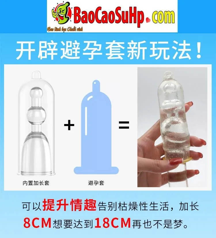 JS002 Ribbed Condom – Textured Head Enhance Size & Sensation — hình 6