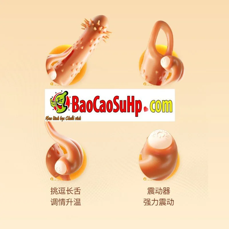Pikilin Spiky Penis Sleeve Tongue Licking Condom — hình 2