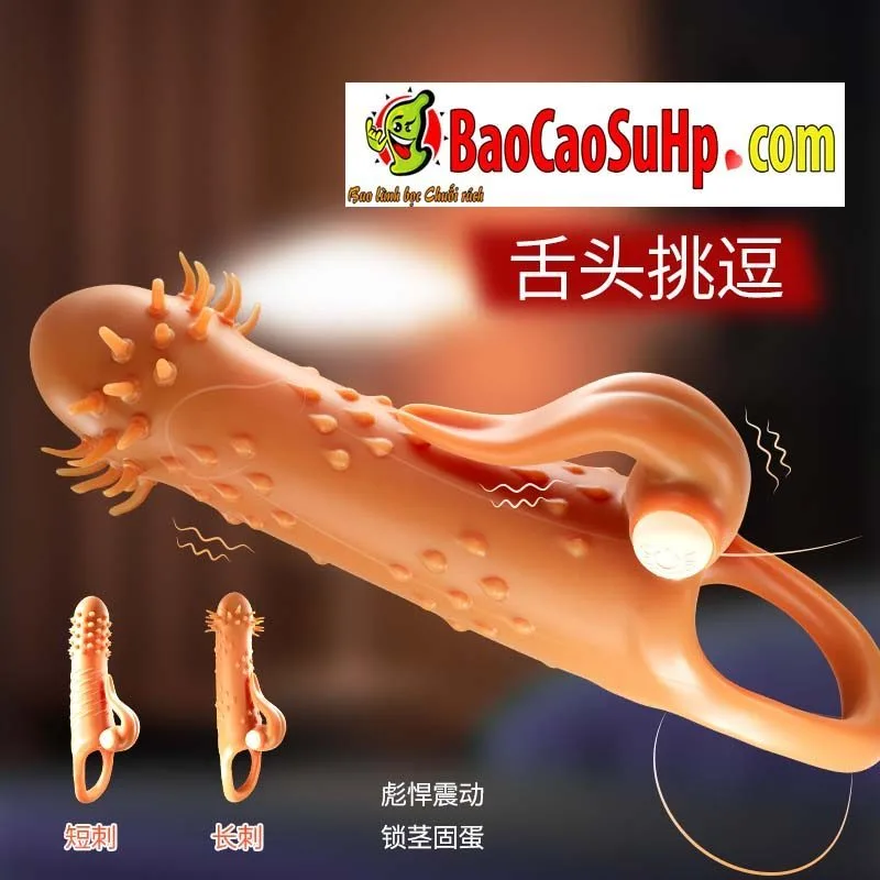 Pikilin Spiky Penis Sleeve Tongue Licking Condom — hình 8