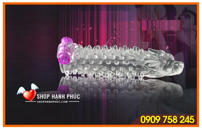 Donzen Thailand Dragon Head Ribbed Vibrating Condom Premium — hình 4