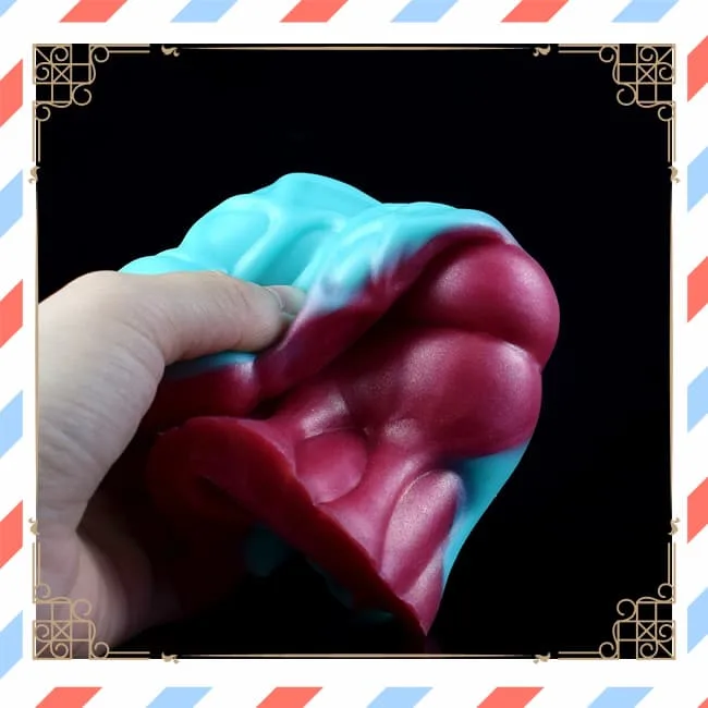 Premium Super Ribbed Red Blue Silicone Cock Sleeve — Convenient, Discreet, and Versatile