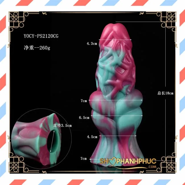 Premium Super Ribbed Red Blue Silicone Cock Sleeve — Superior Material & Design for Maximum Comfort