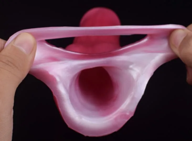 Realistic open head cock sleeve soft textured condom for — hình 5
