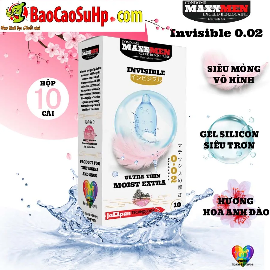 Maxxmen Invisible 0.02mm Japanese Thin Silicone Condoms — Product Specifications