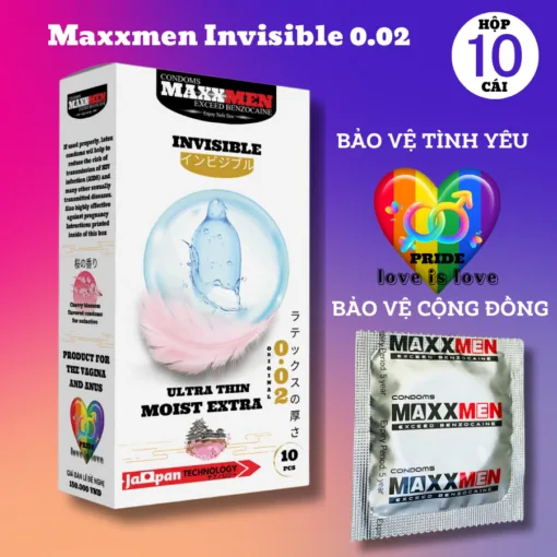 Maxxmen Invisible 0.02mm Japanese Thin Silicone Condoms — Designed for those who seek the ultimate sensation close to