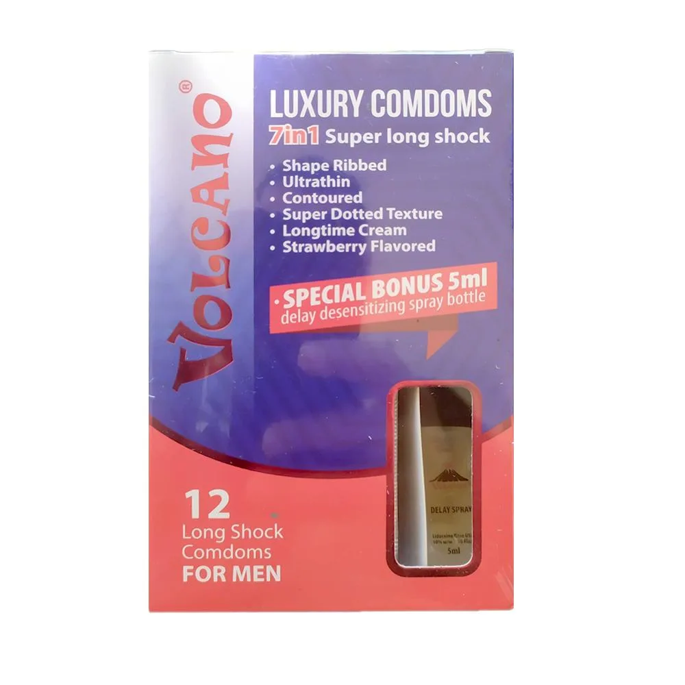 Volcano 7in1 Premium Condom + 5ml Spray USA Import