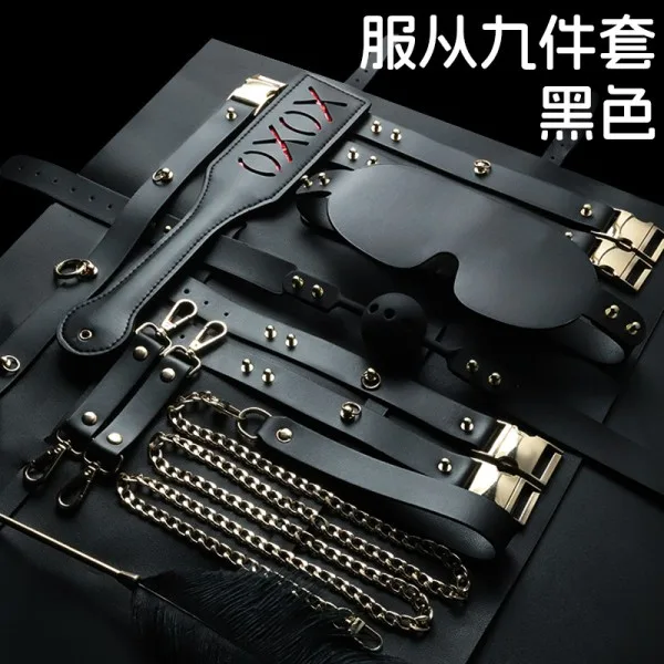Luxury BDSM Leather Restraint Set 3 Colors Red Black Pink — Comprehensive 8-Piece Set for Endless Fun
