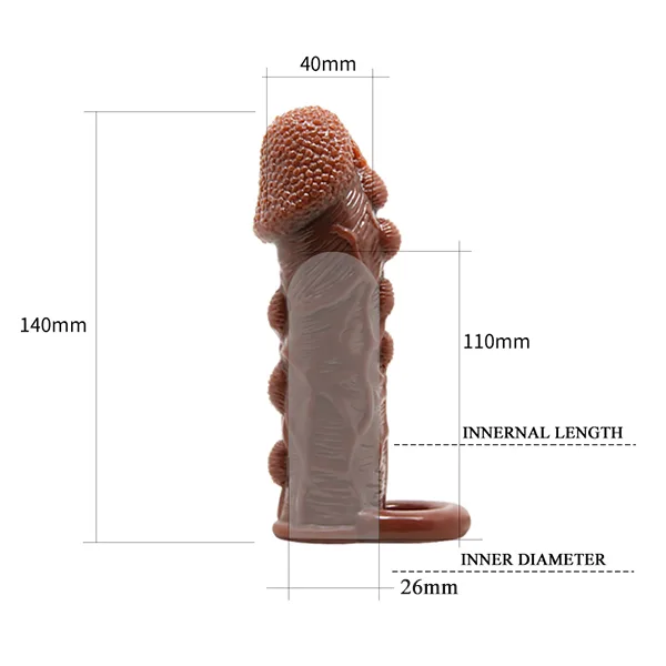 Brave Man Soft Brown Penis Sleeve Enhance Enjoyment — hình 5