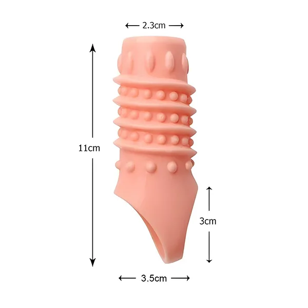 Textured Silicone Penis Sleeve Bi-Stud Strong Sensation — Easy to Use and Maintain