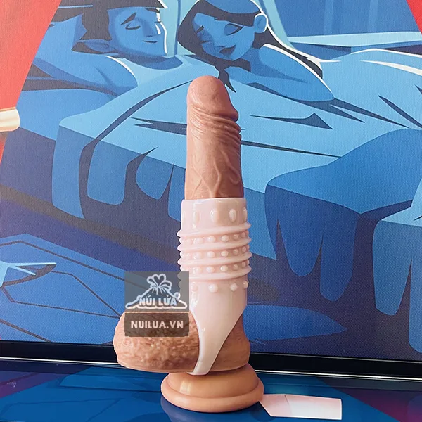 Textured Silicone Penis Sleeve Bi-Stud Strong Sensation — hình 2