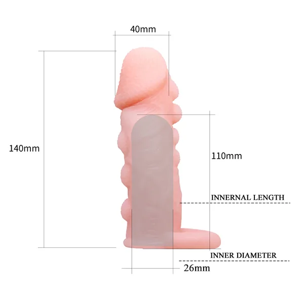 Brave Man Ultra-Soft Silicone Penis Enhancer Condom for — hình 5