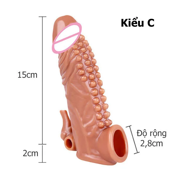 Super Soft Ribbed Bead Vibrating Penis Sleeve — hình 6