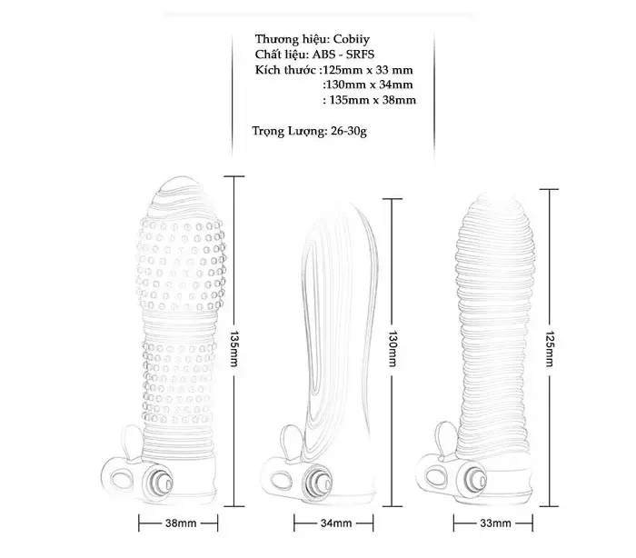 Cobiiy Transparent Penis Enlarger Sleeve 3 Sizes — Multiple Sizes & Daring Styles for Personalized Pleasure