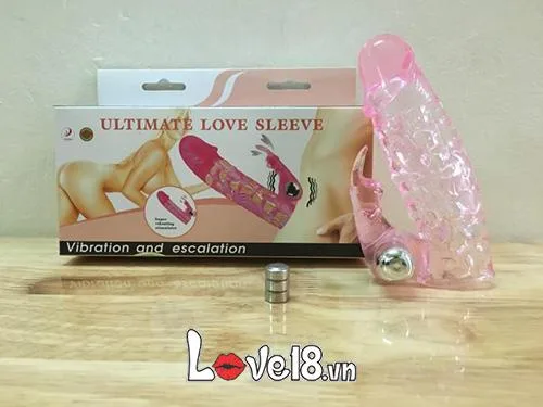 Waterproof TPR Rabbit Ears Dual Vibrating Penis Sleeve Toy — hình 5