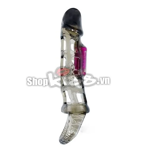 Textured Middle Vibrating Penis Sleeve Double Pleasure — Crafted with precision and innovation, this product
