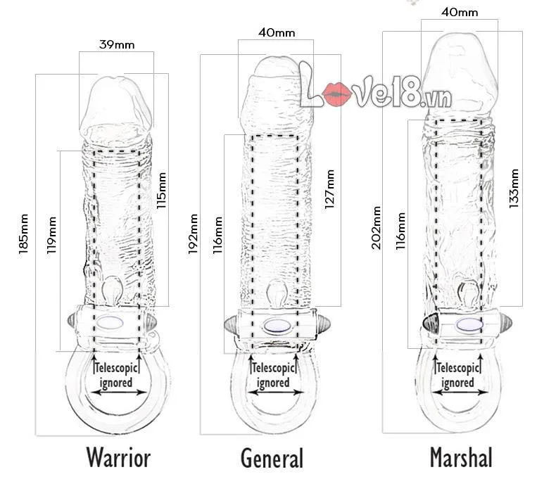 Black Warrior Strap-On Penis Sleeve Vibrating Adjustable — Detailed Specifications