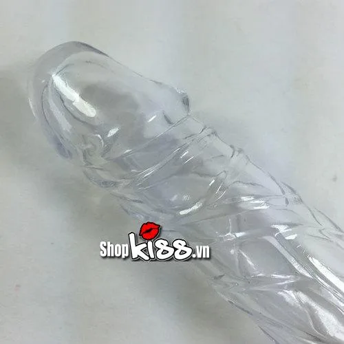 Clear Ribbed Silicone Penis Extender Delay & Size — Superior Construction & Sensual Experience