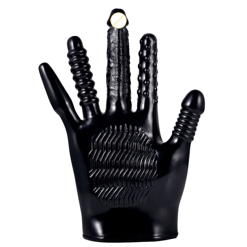Ribbed Vibrating Sensual Gloves Male Masturbator PVC 18cm — Versatile and Exciting Experiences