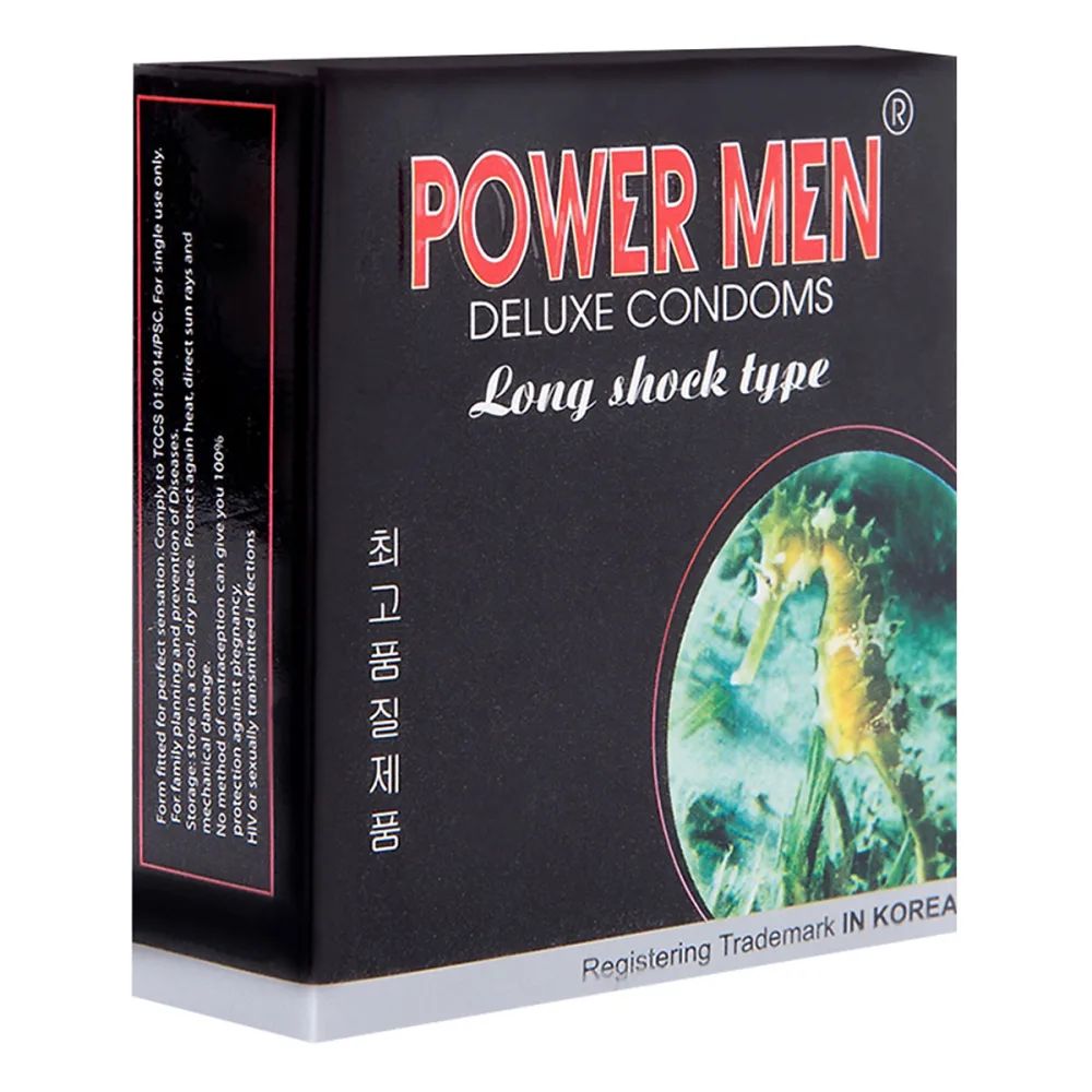Powermen Horse-Shaped Ribbed Delay Rubber Condoms — Superior Design for Maximum Sensation and Comfort