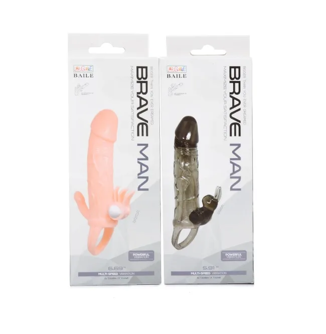 Brave Man Double-Ended Super Vibrating Penis Sleeve Strong — hình 5