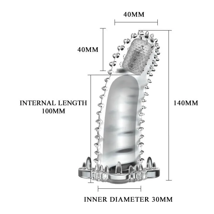 Brave Man Textured Vibrating Penis Sleeve Condom — hình 6