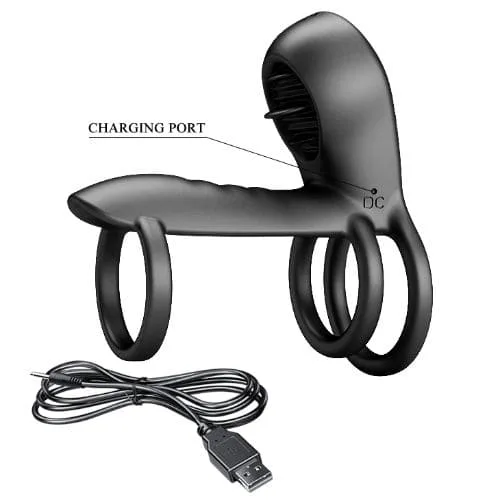 BD10N Male Cock Ring Vibrating Licking Function Pleasure — Intensify Your Connection & Enjoy Limitless Pleasure