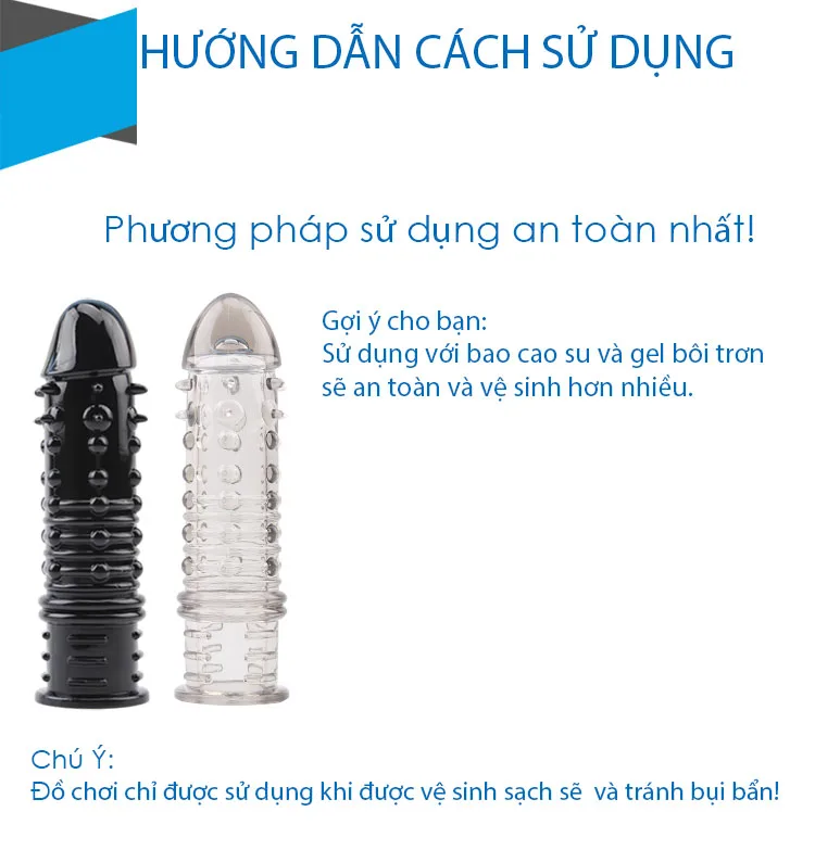 Super G-Spot Stimulating Textured Sleeve Black Transparent — hình 6